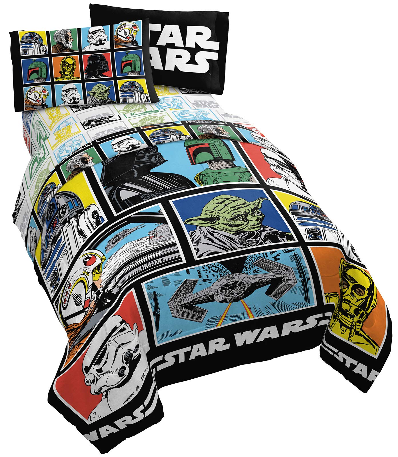 Jay Franco comforter front view showing characters and colorful design benefit