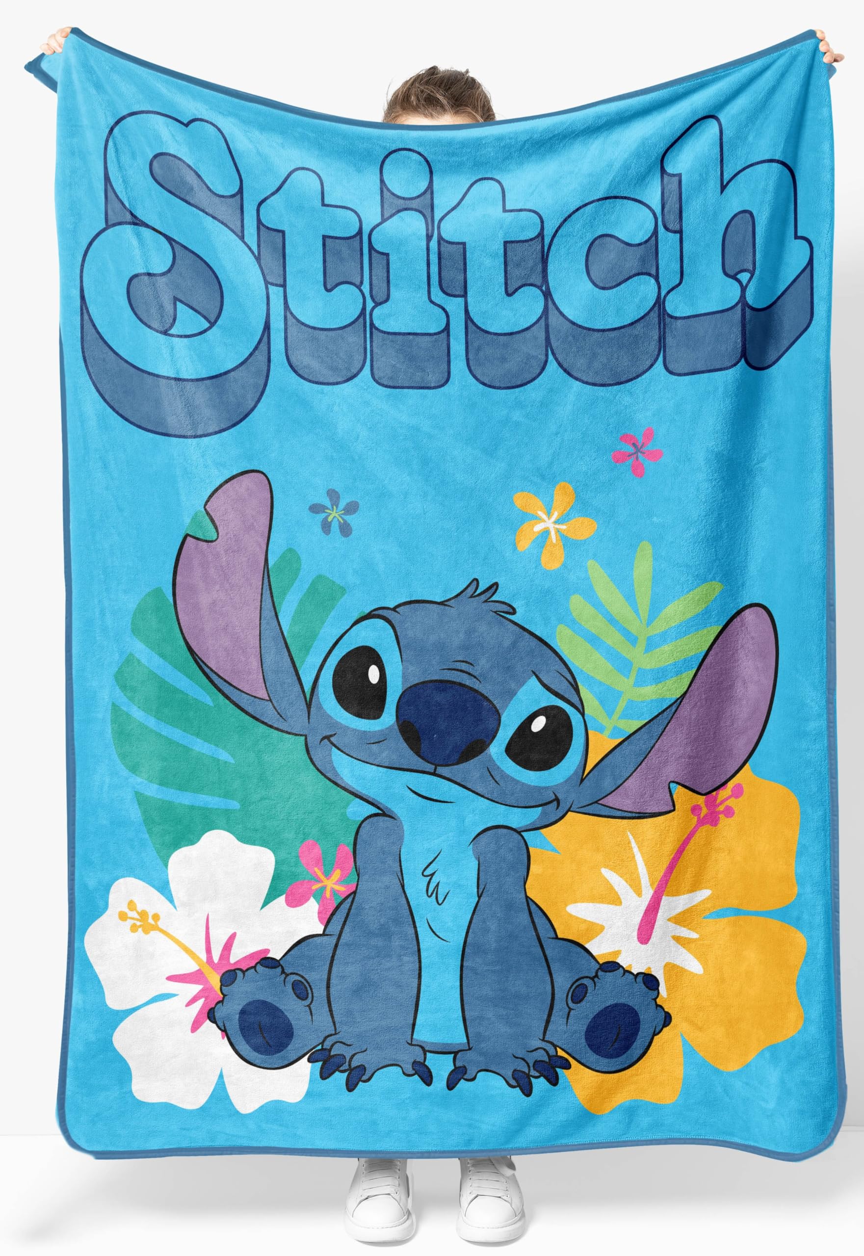 Jay Franco front view showing Stitch design and bright colors for playful room decor
