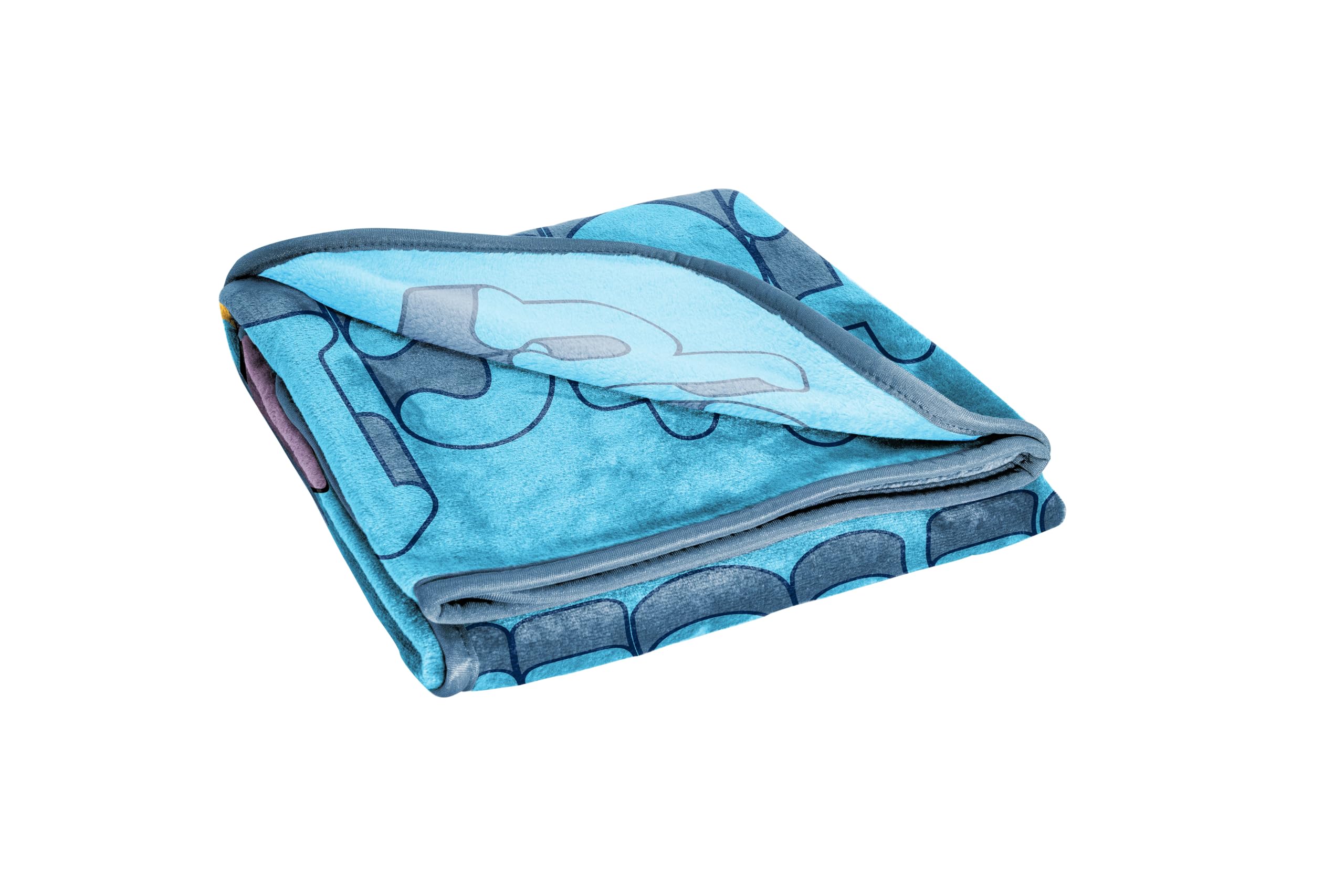 Jay Franco throw beside ruler showing 46x60 size for easy lap and bed coverage