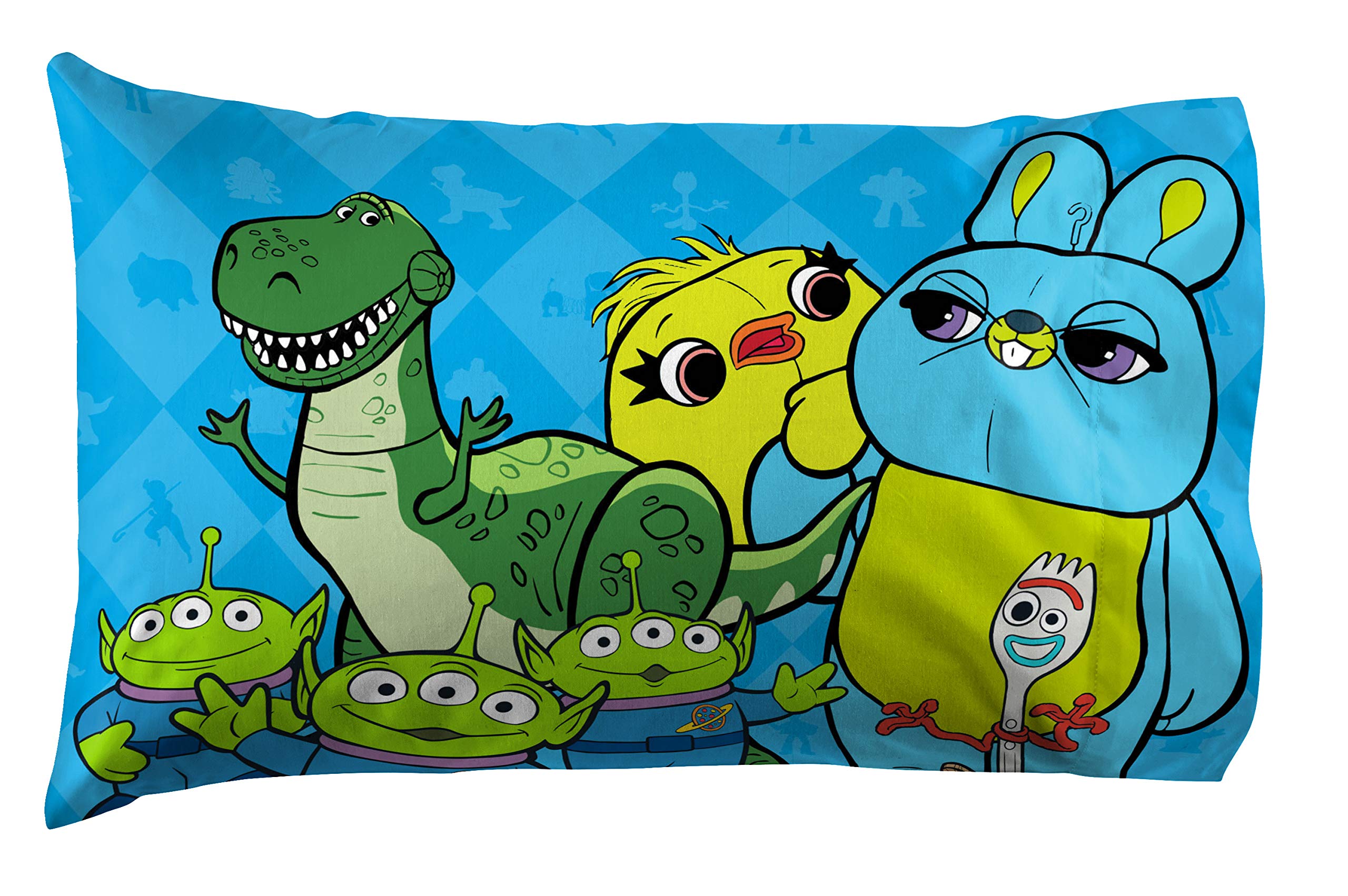 Jay Franco Toy Story close-up of printed flat sheet pattern showing vibrant colors and lasting print quality