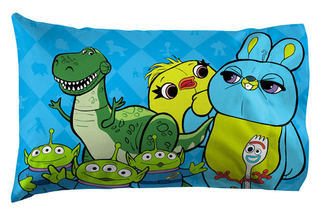 Jay Franco Toy Story close-up of printed flat sheet pattern showing vibrant colors and lasting print quality