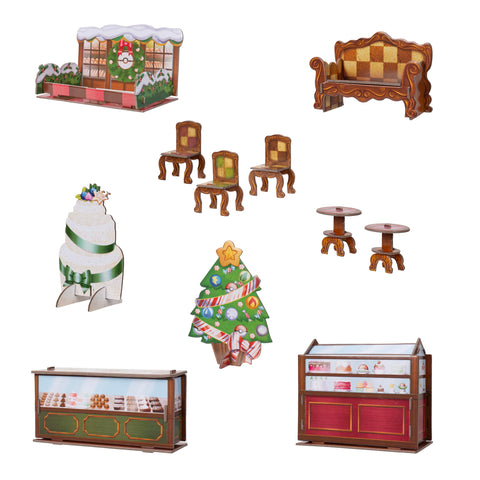 Row of Jazwares Pokémon figures displayed on a shelf for seasonal decor