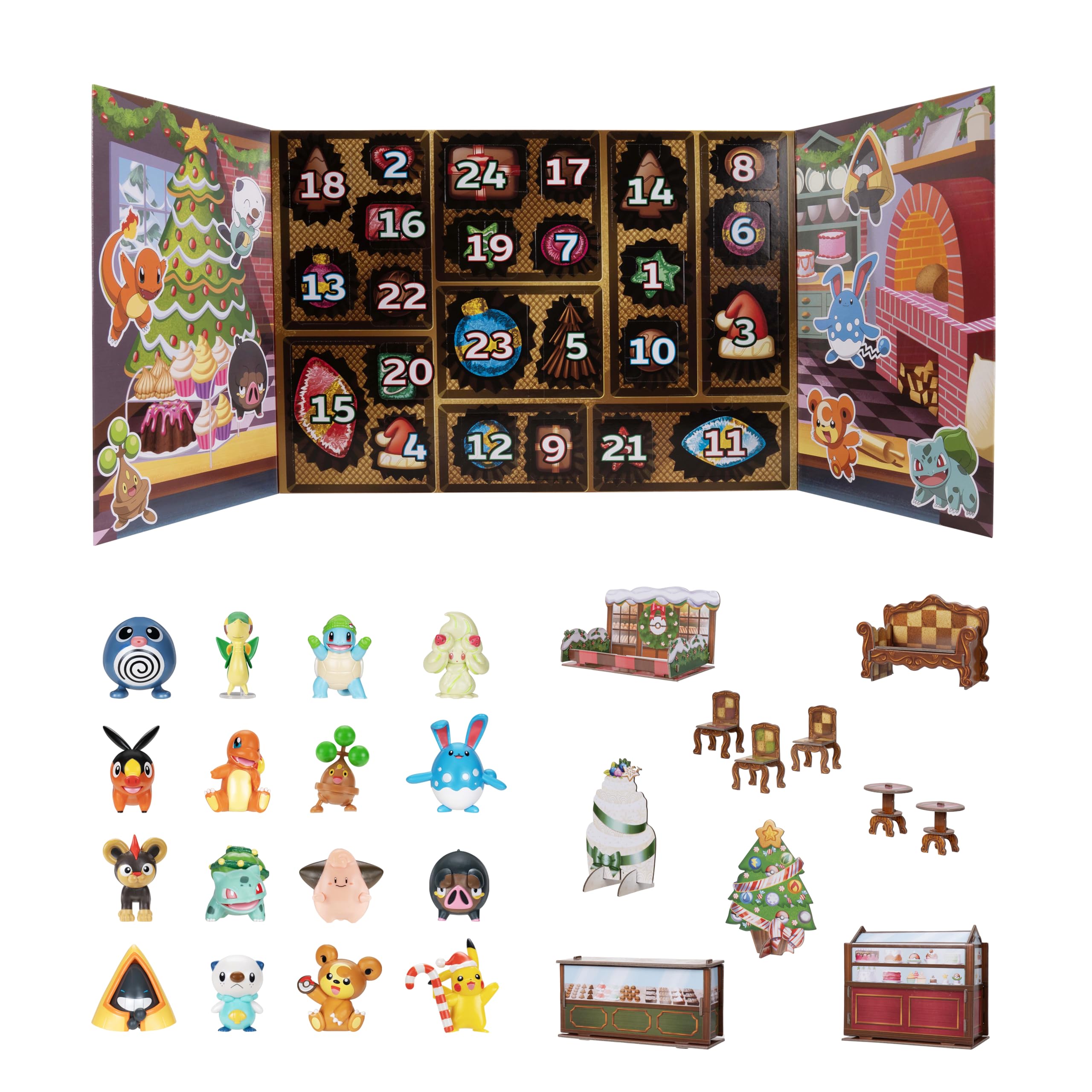Jazwares calendar front packaging showing festive Pokémon and gift-ready appeal