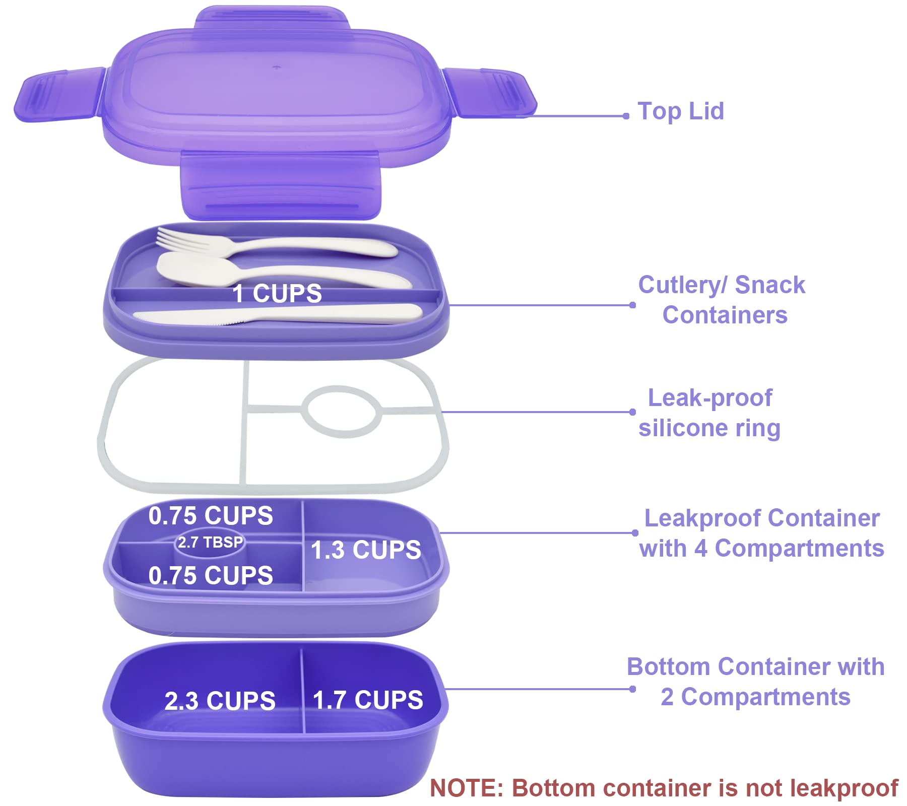 JBGOYON stacked containers top view showing organized portions benefit