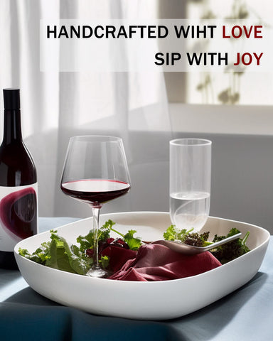 JBHO glass beside wine bottle for scale and portion context
