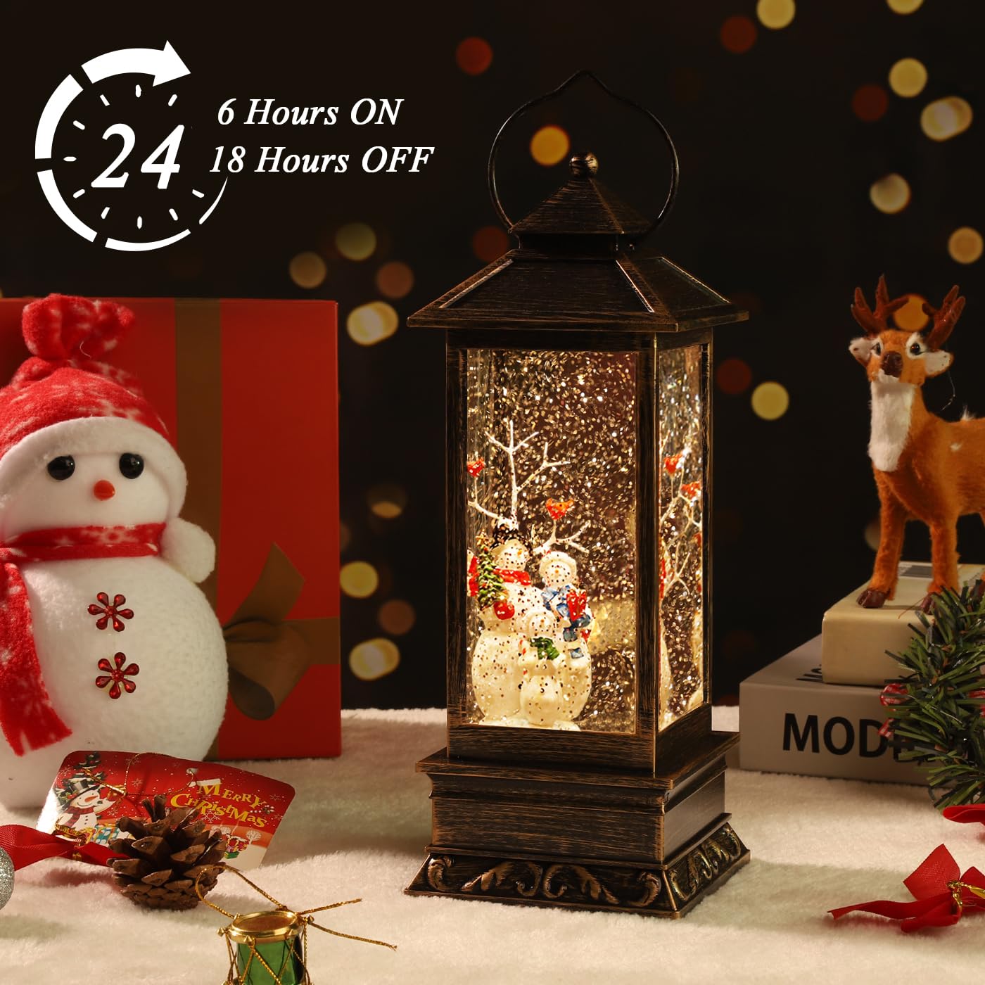 JEDAWN lantern lit in dark room benefit: creates cozy holiday ambiance