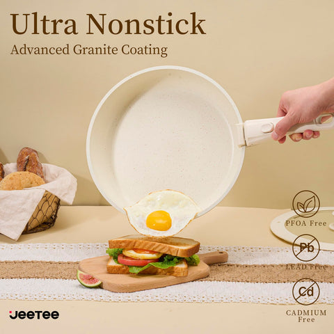 JEETEE nonstick interior texture close-up, smooth surface for easy release