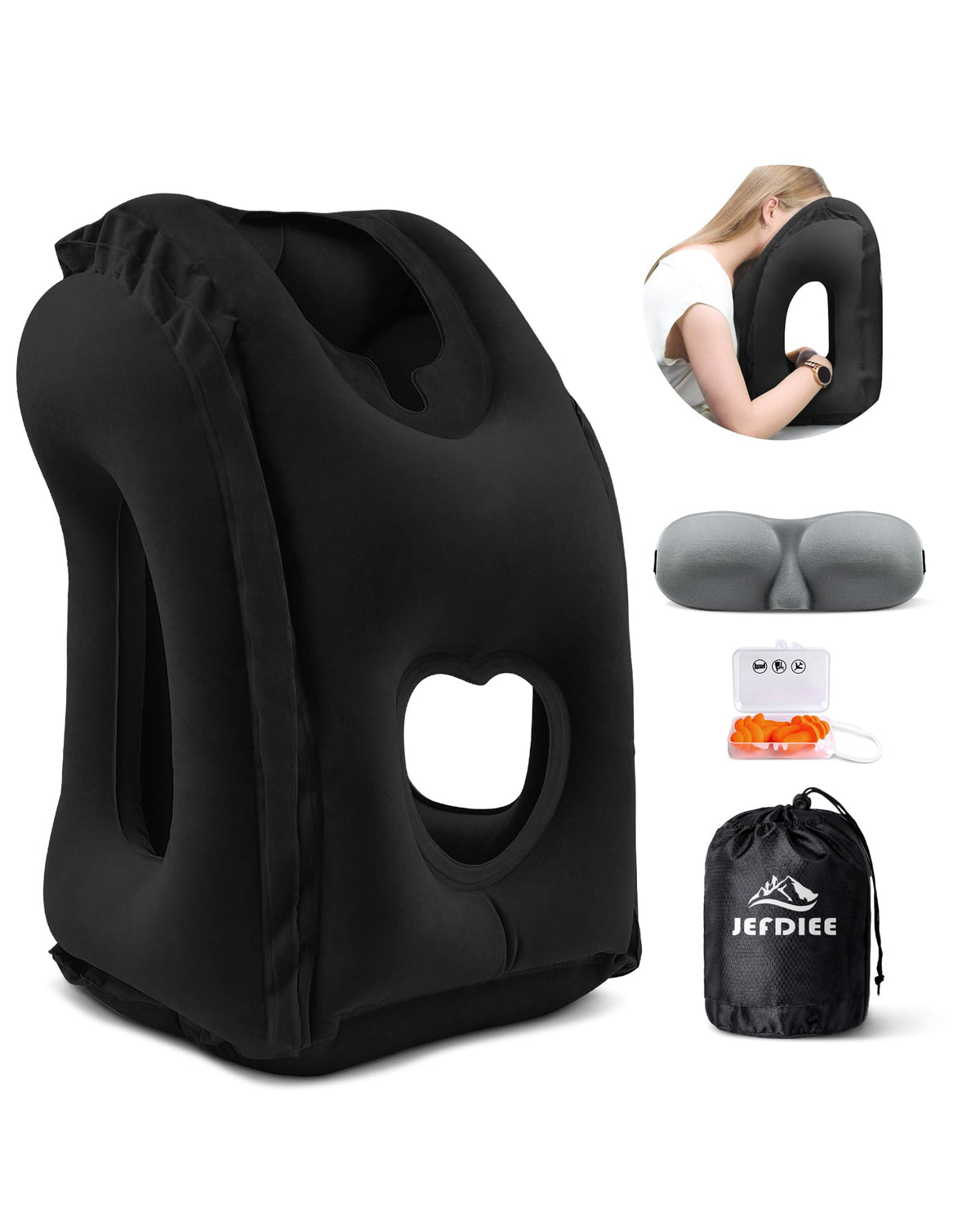 JefDiee front view showing ergonomic 45° angle and chin support