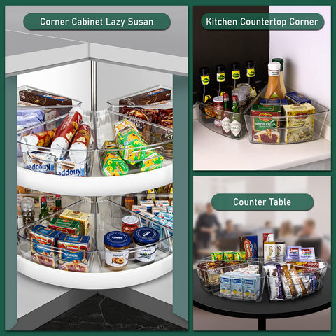 JEISSLIA bins in kitchen lifestyle scene showing organized cabinet benefit