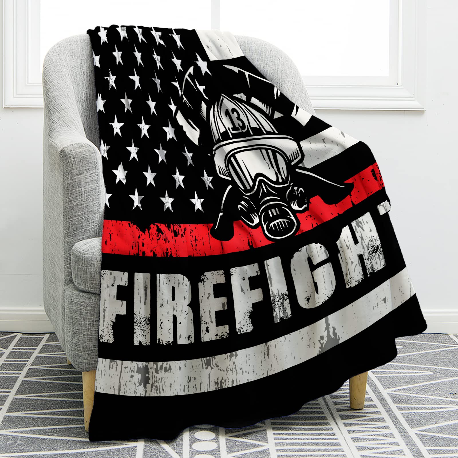 Jekeno firefighter blanket front view showing full design and comforting look