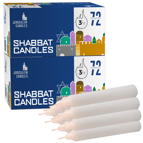 Jerusalem Candles front packaging showing 2-pack value and unscented benefit