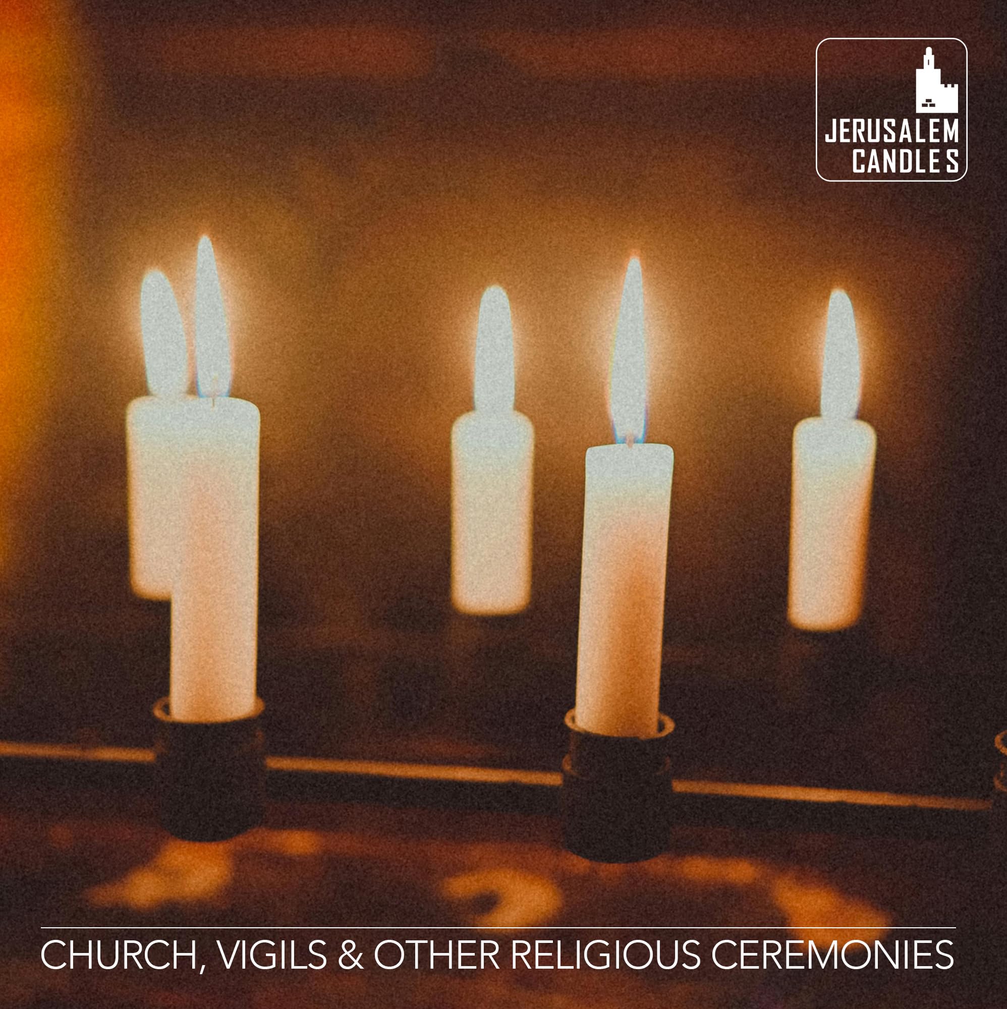 Jerusalem Candles on a Shabbat table creating warm neutral illumination