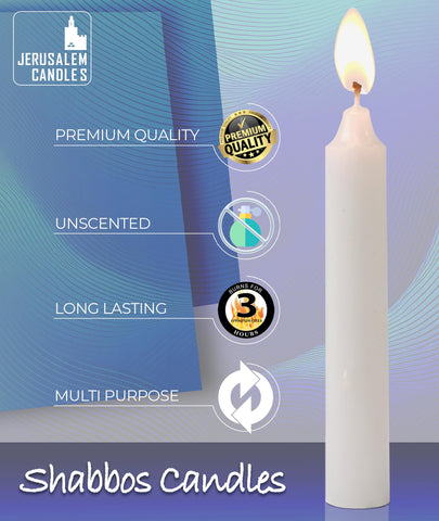 Jerusalem Candles single taper close-up highlighting smooth wax and clean burn