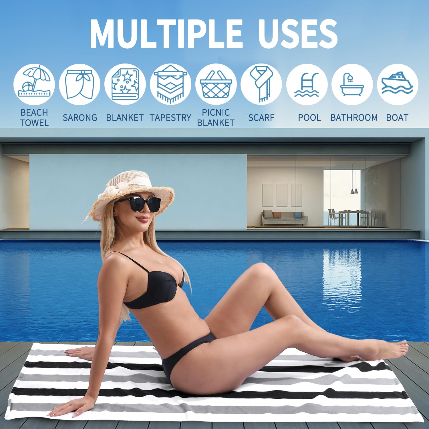 Jessy Home towel used as picnic blanket showing versatile outdoor comfort