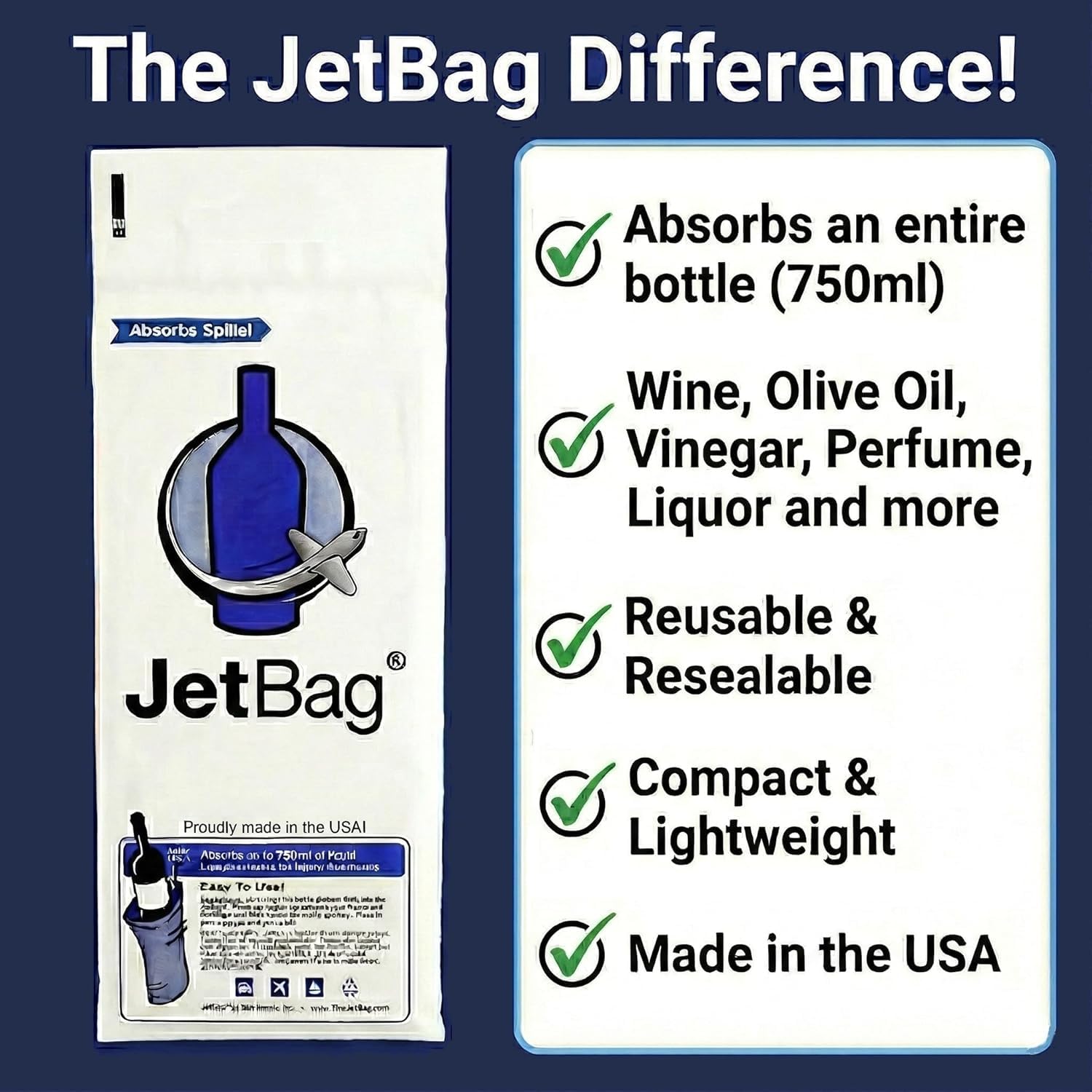 JetBag brand bottle in sleeve demonstrating secure fit and leak prevention