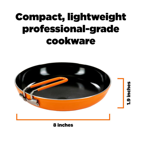 Jetboil Summit Skillet close-up of ceramic-coated surface for easy food release and cleanup