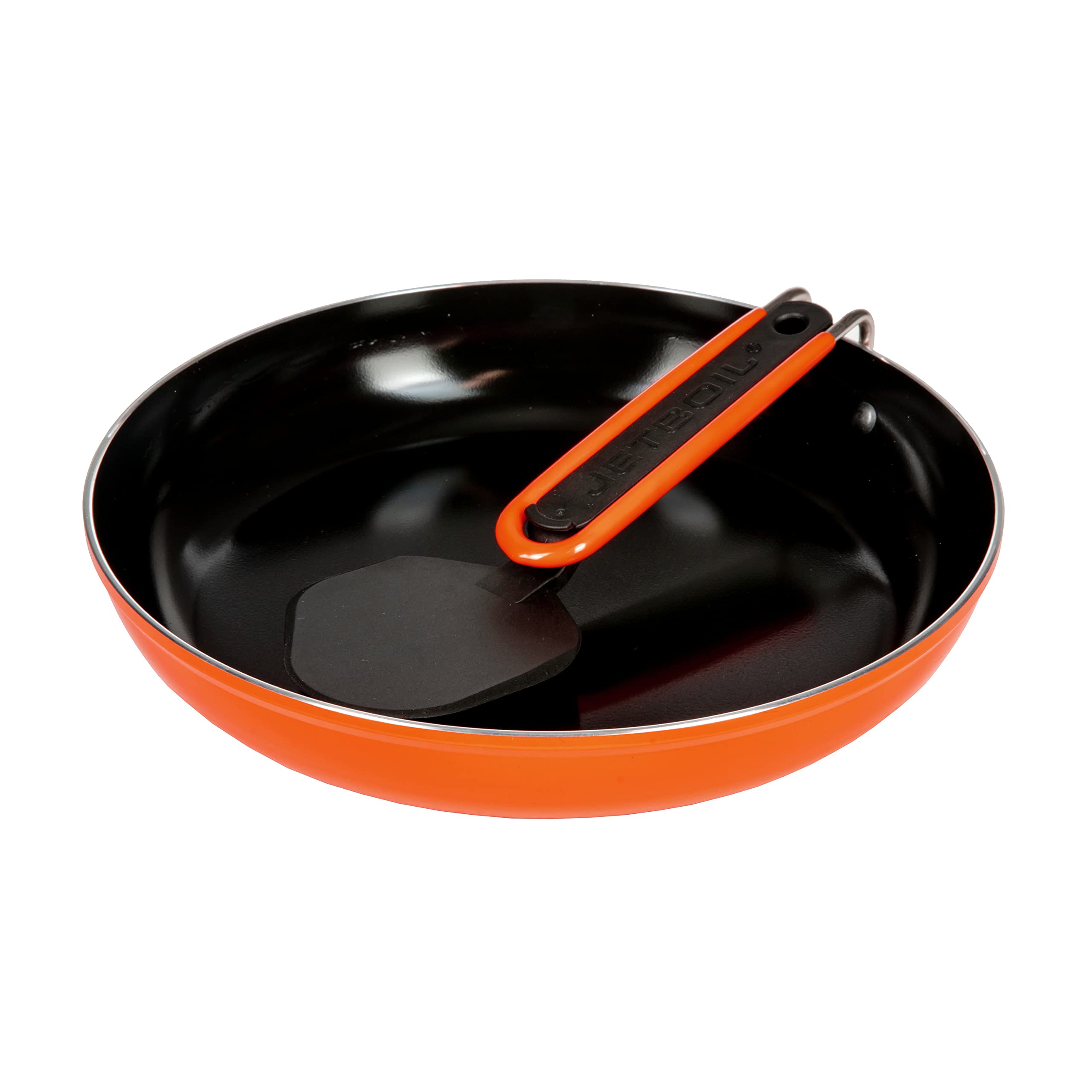 Jetboil Summit Skillet packed inside Jetboil cookset illustrating space-saving nesting