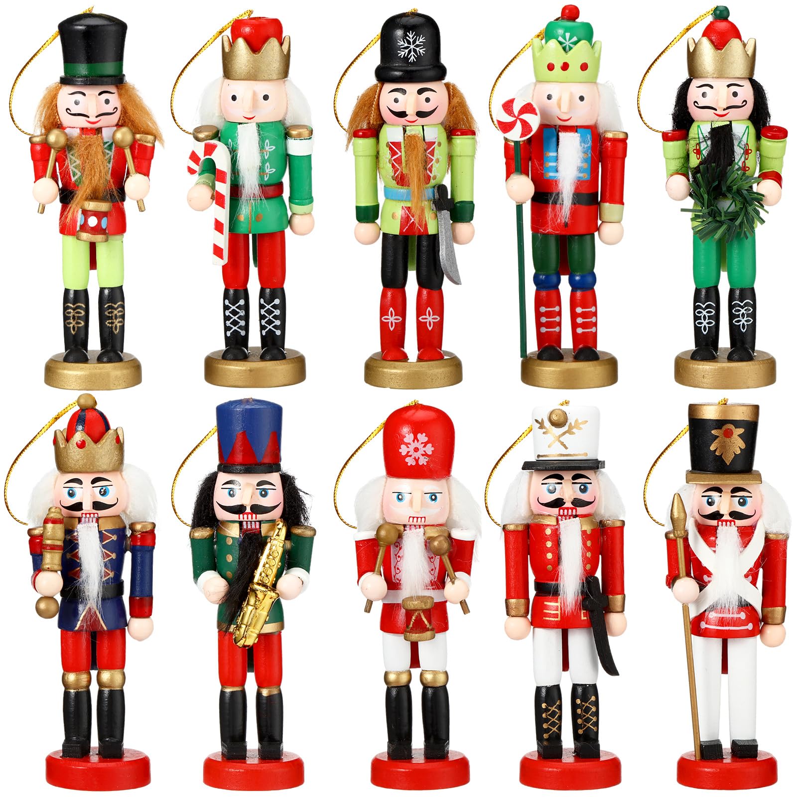 Jetec front packaging view showing ten nutcracker ornaments and colors
