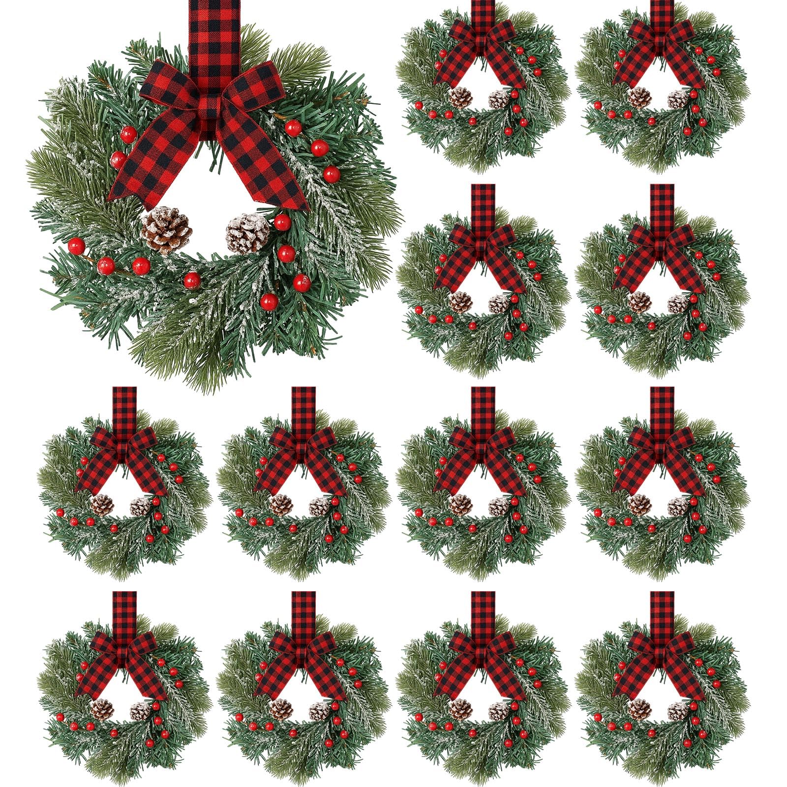 Jexine front packaging showing 12 mini wreaths, easy seasonal set
