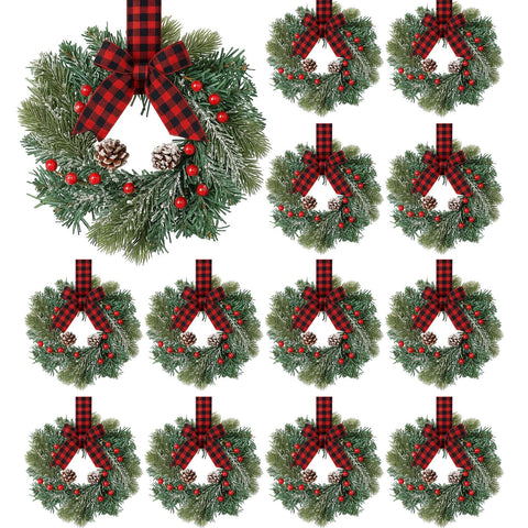 Jexine front packaging showing 12 mini wreaths, easy seasonal set