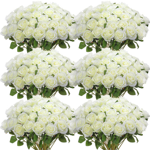 Jexine white roses front view showing full bouquet beauty and ready-to-use appeal