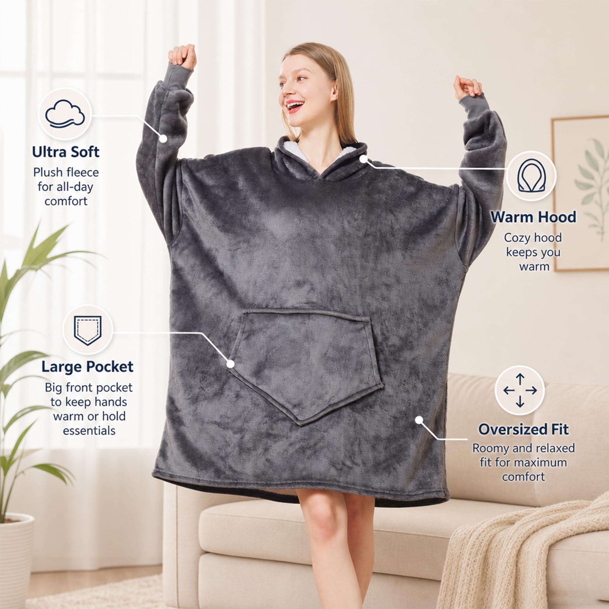 JFUJFU fabric close-up highlighting plush texture and warmth benefit