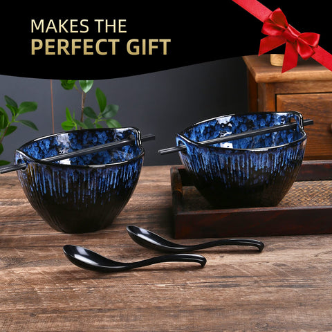 JH JIEMEI HOME chopsticks and ceramic spoons detail, matching set for convenience
