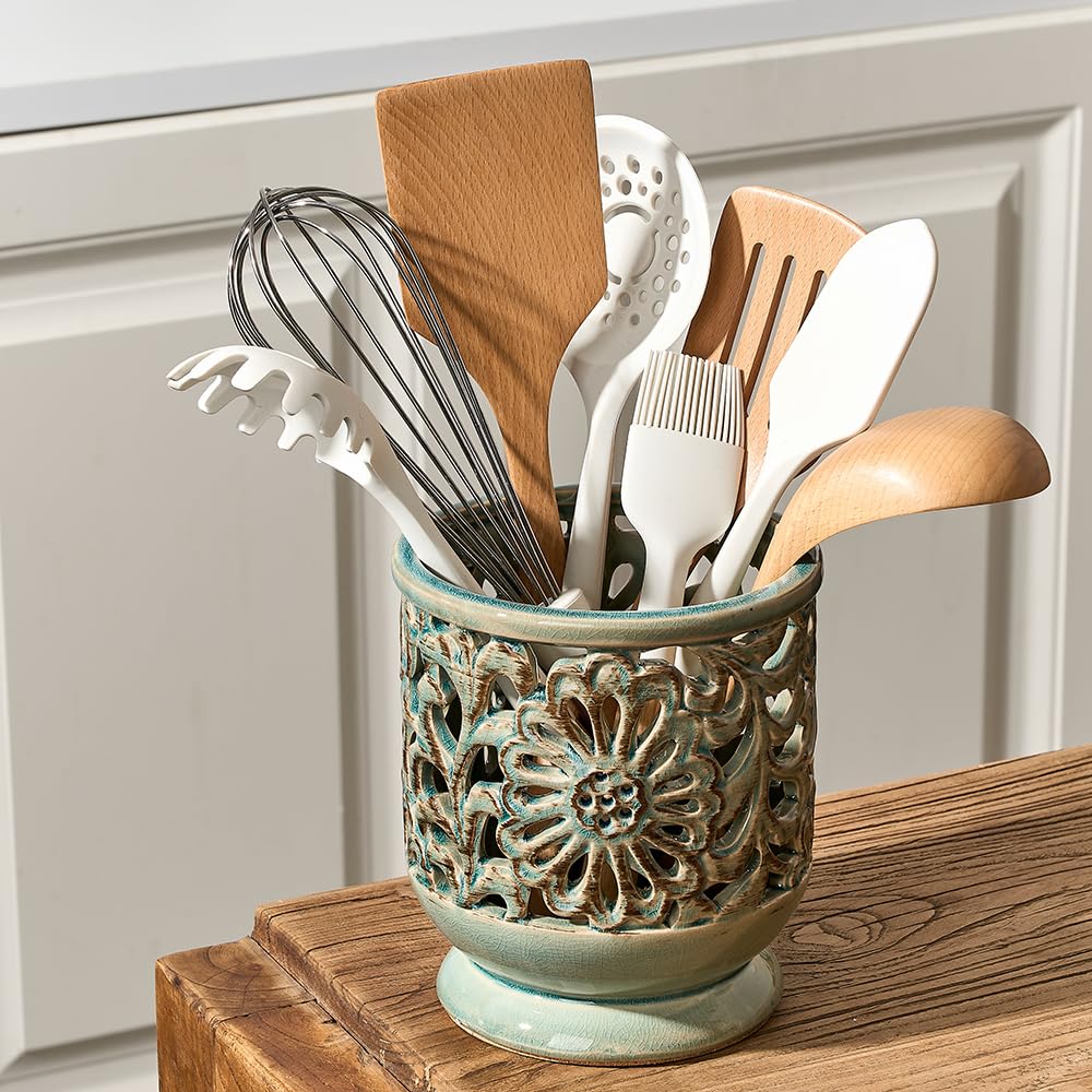 JH JIEMEI HOME close-up of hollow flower carving highlights decorative farmhouse detail