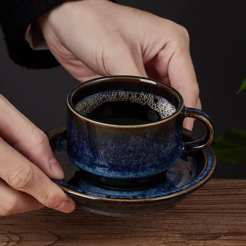JH JIEMEI HOME reactive glaze close-up revealing artisanal texture and visual interest