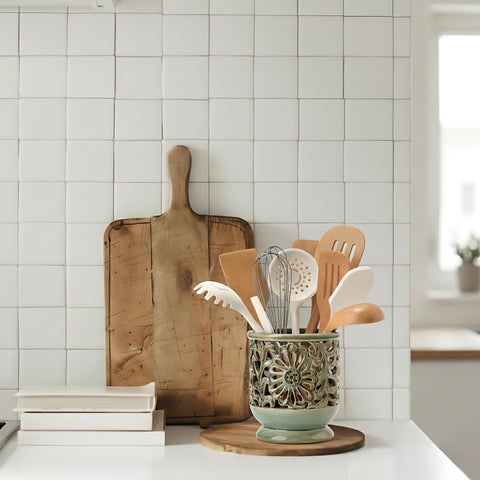 JH JIEMEI HOME on kitchen counter in styled setting adding vintage farmhouse charm