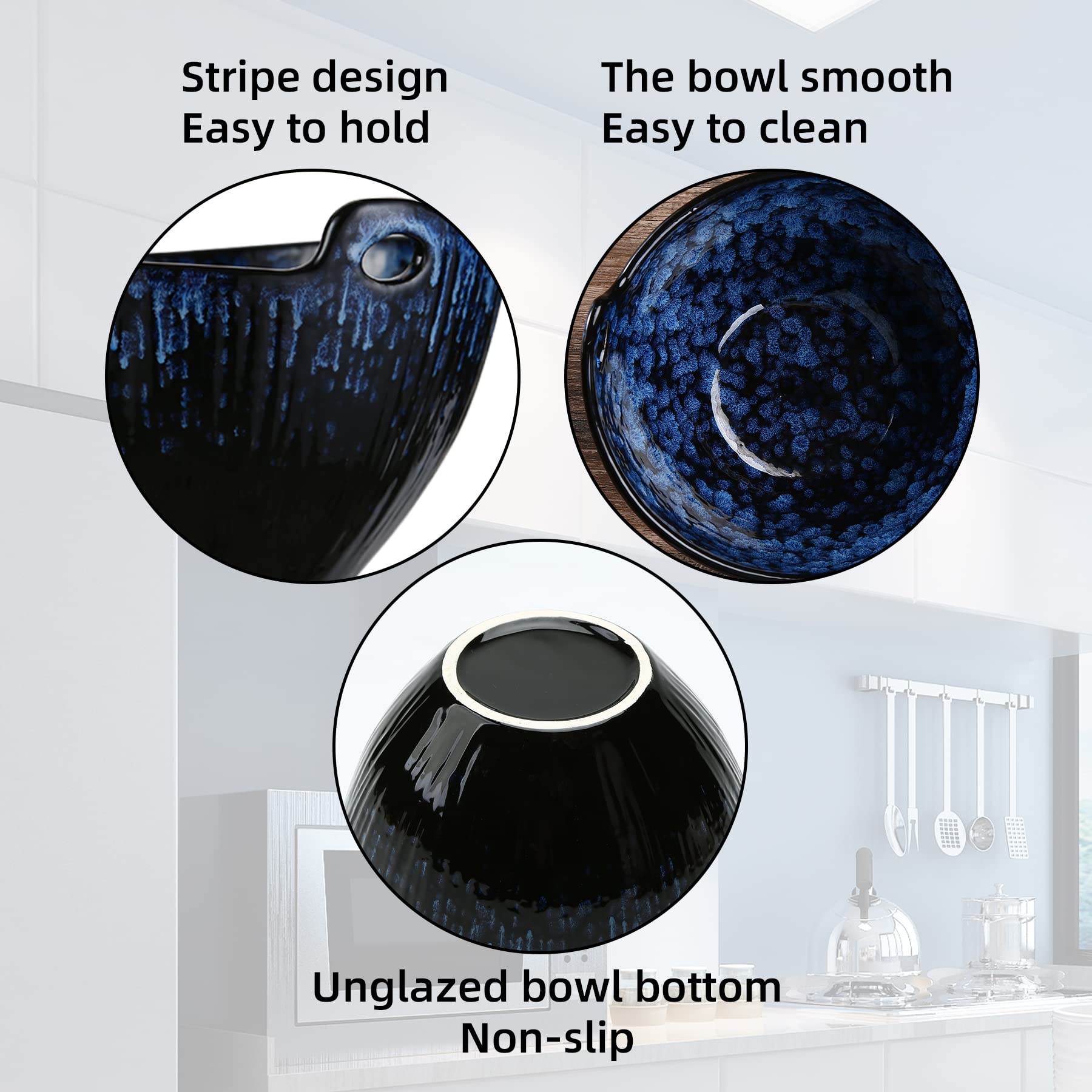 JH JIEMEI HOME stacked bowls next to a spoon for clear size and scale reference