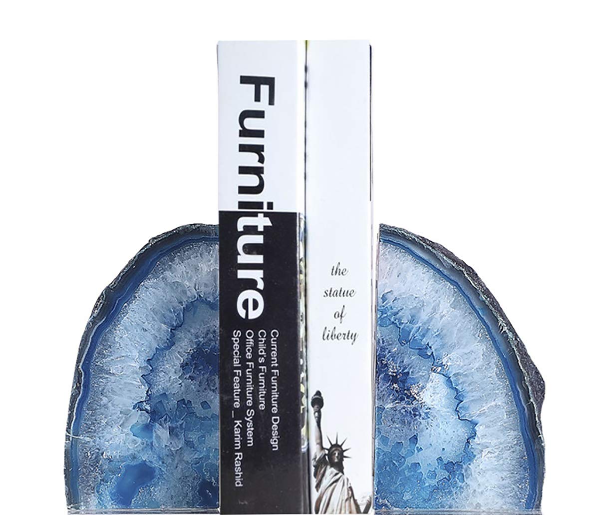JIC Gem blue agate front face showing polished banding and vivid color for striking shelf display