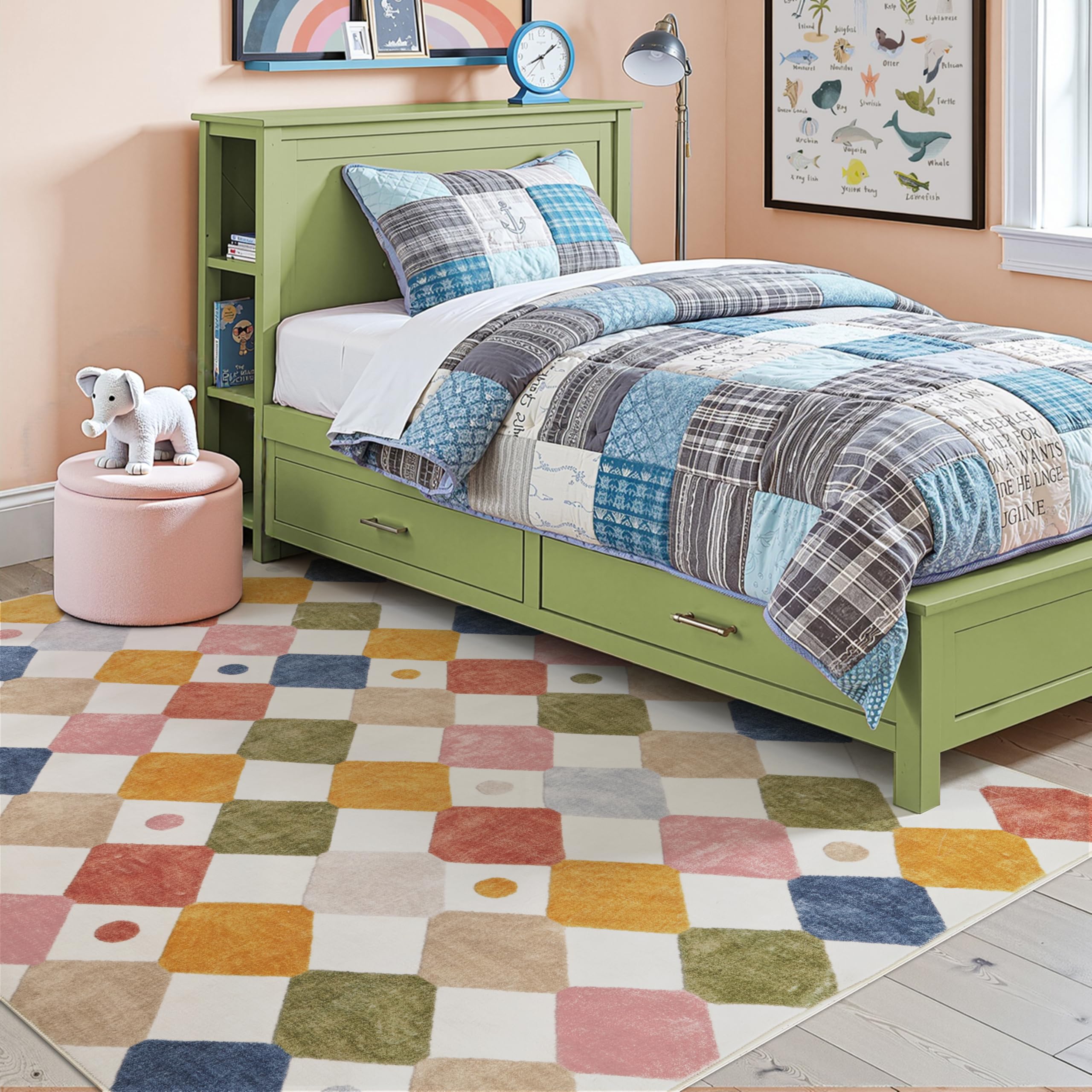 jinchan reinforced overlock edge detail preventing fraying and increasing rug longevity