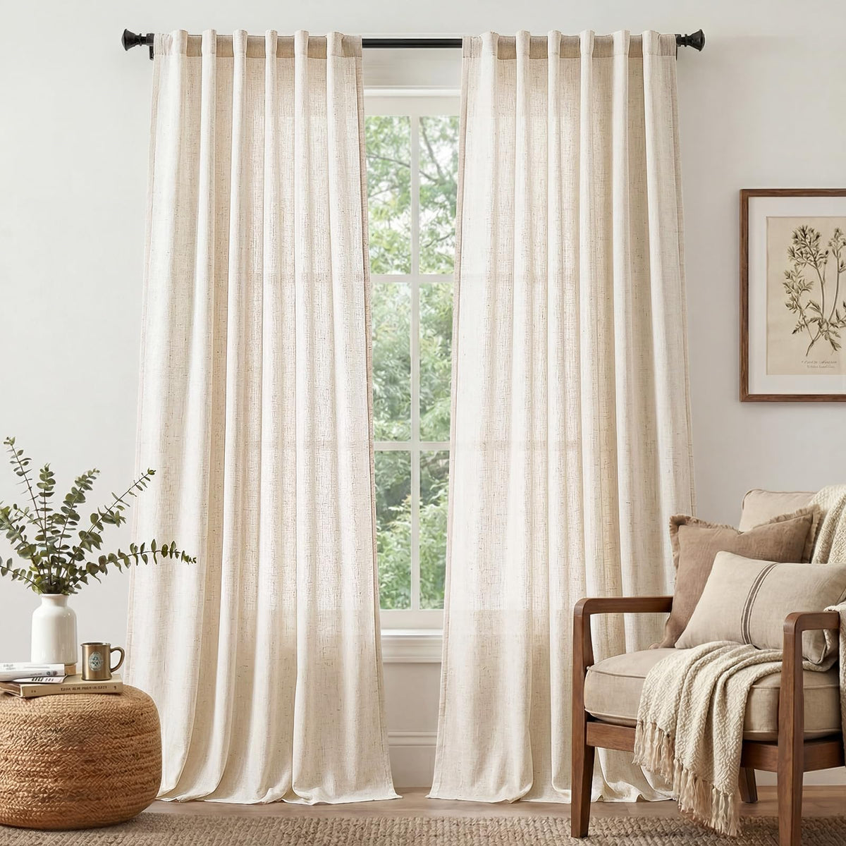 jinchan front view beige panels showing elegant window coverage and soft light diffusion