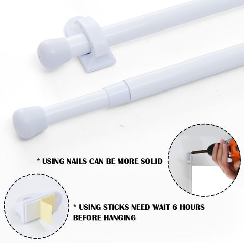 jinchan rods extended beside a measuring tape showing adjustable 26–50 inch range