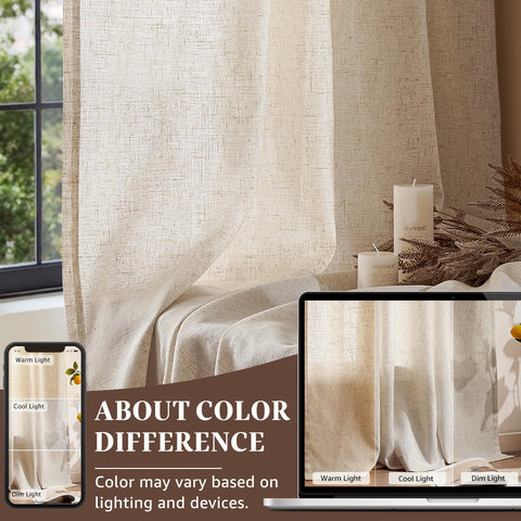jinchan bedroom styled scene showing neutral curtains creating calm, layered decor