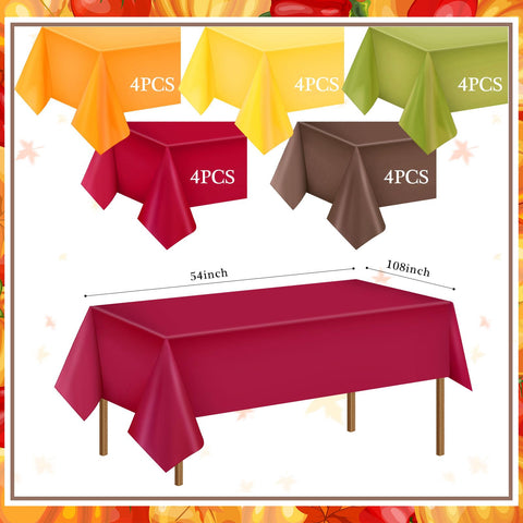 Jinei spread of varied autumn tablecloth colors offering mix-and-match decorating options