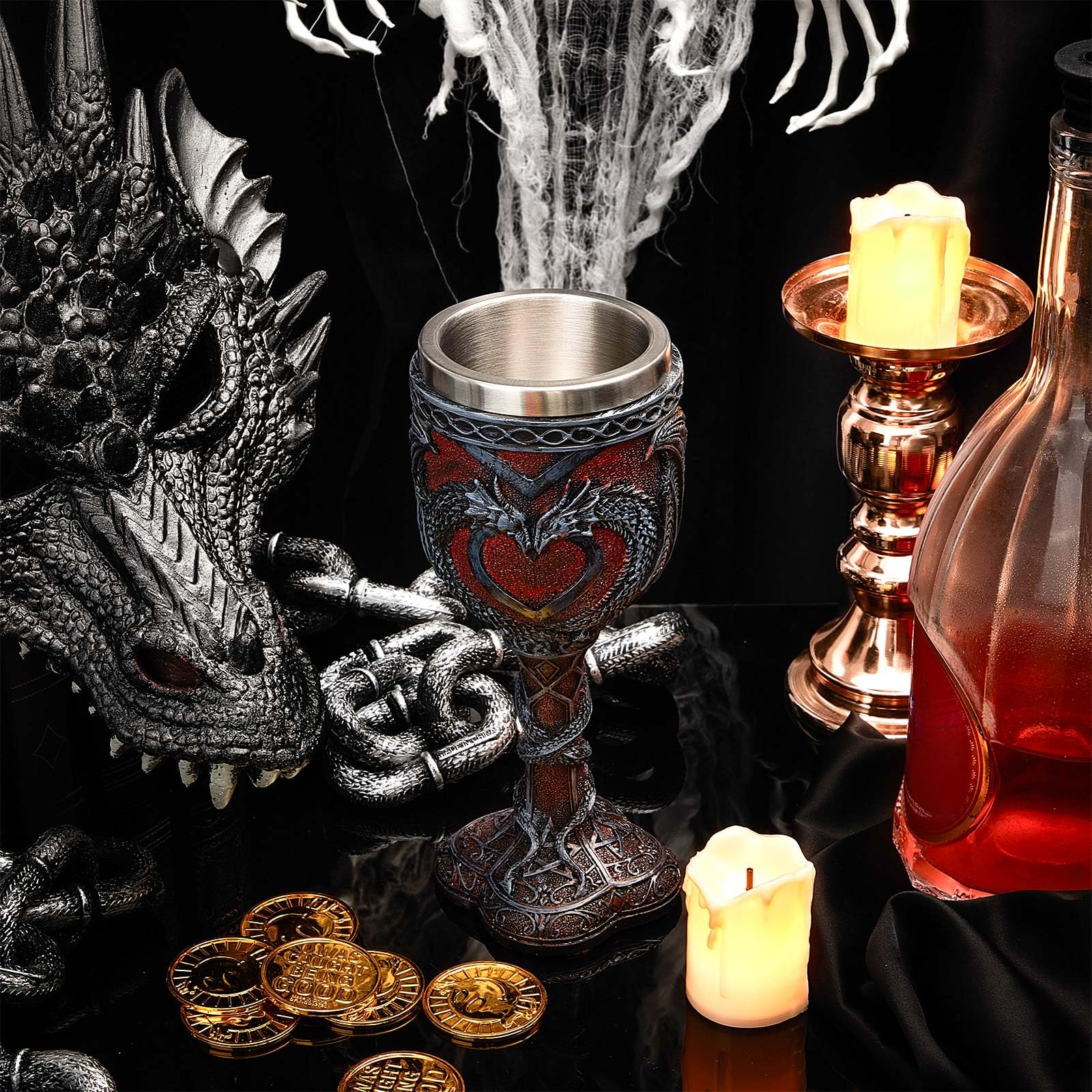 Jinei goblets in medieval table setting adding theatrical flair to gatherings