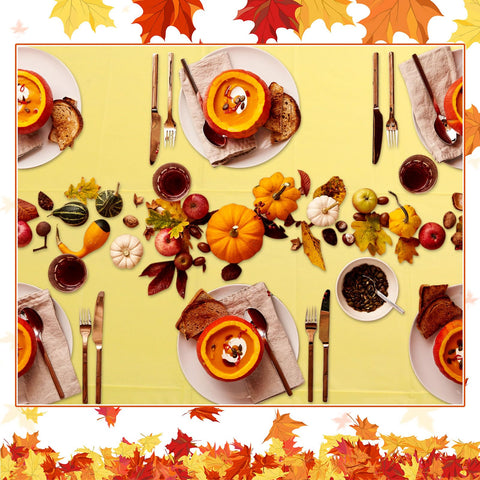 Jinei tablecloth draped on a standard banquet table showing full 54x108 inch coverage