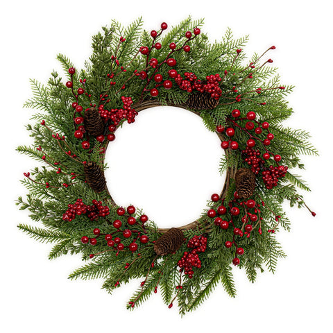 JINGHONG wreath on front door adding welcoming holiday curb appeal