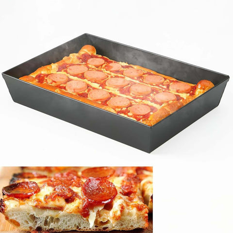 Jisculo pan front view showing deep-dish edges and clean finish for even baking