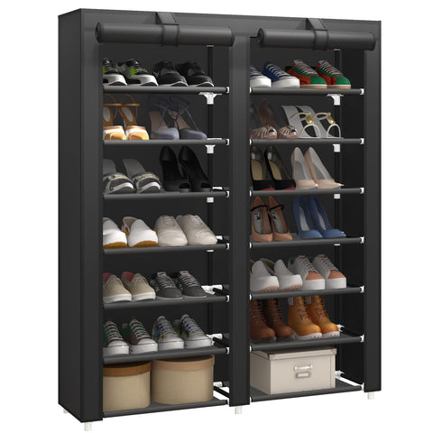 JIUYOTREE front view of full 7-tier rack showing space-saving benefit