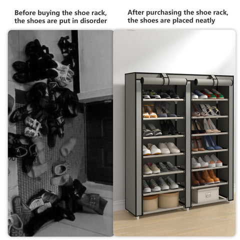 JIUYOTREE loaded with shoes demonstrating big 28-pair capacity benefit