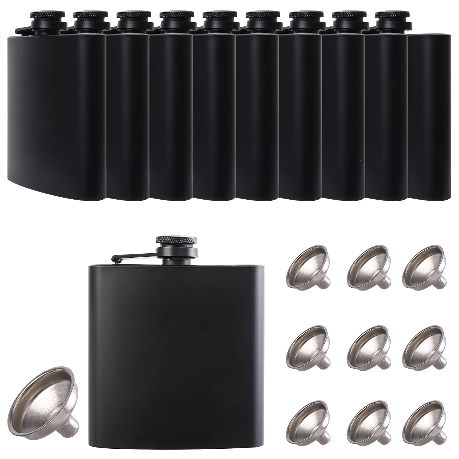 JIUZHU front view of ten flasks showing organized gift set benefits