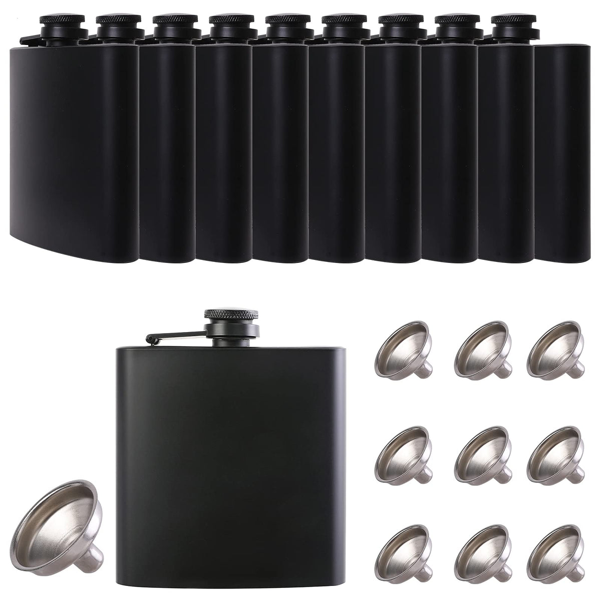JIUZHU front view of ten flasks showing organized gift set benefits