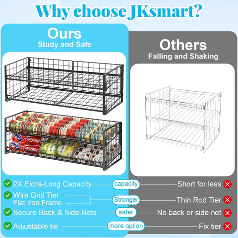 JKsmart scale comparison with cans illustrating roomy 64-can capacity