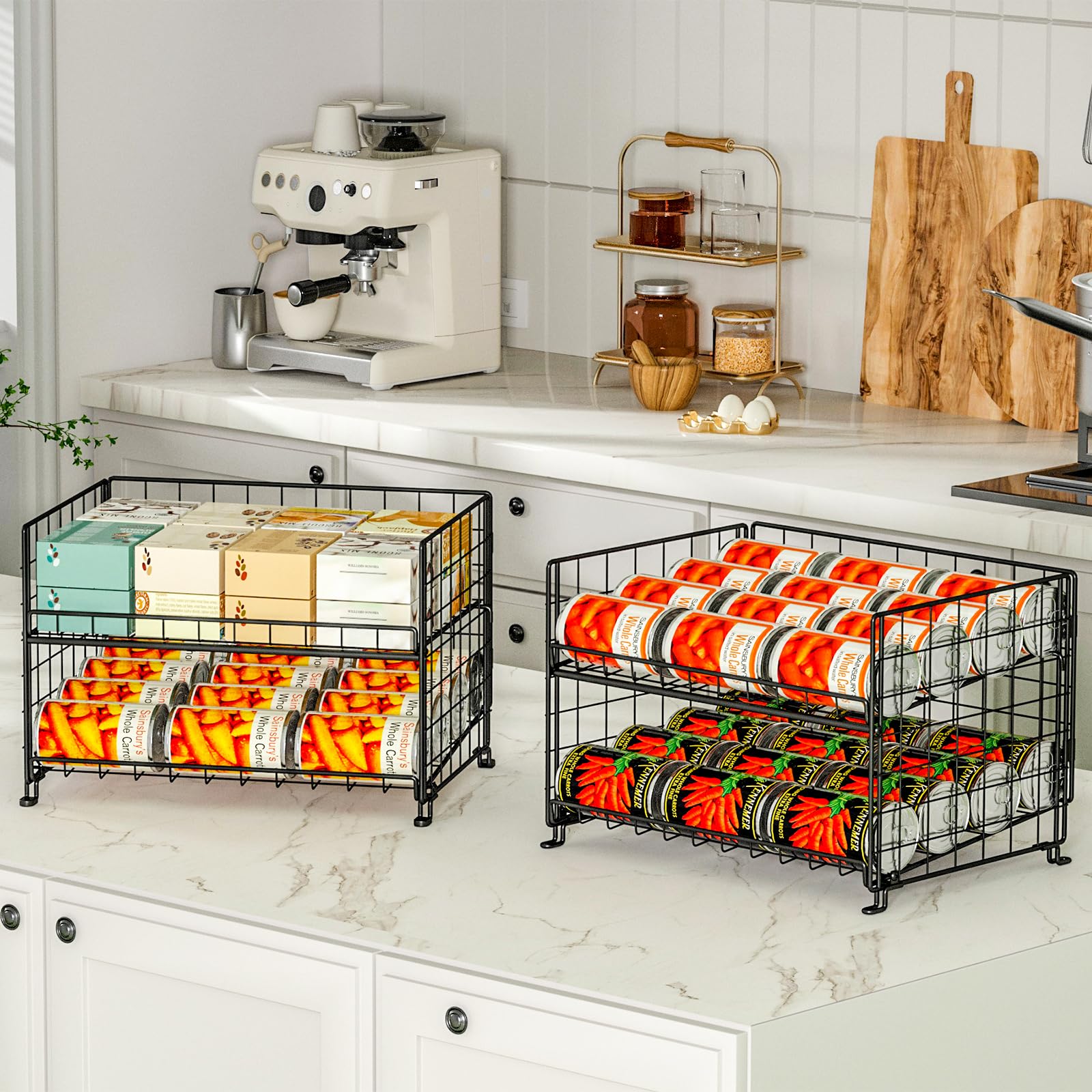 JKsmart on kitchen countertop holding snacks and drinks for quick access