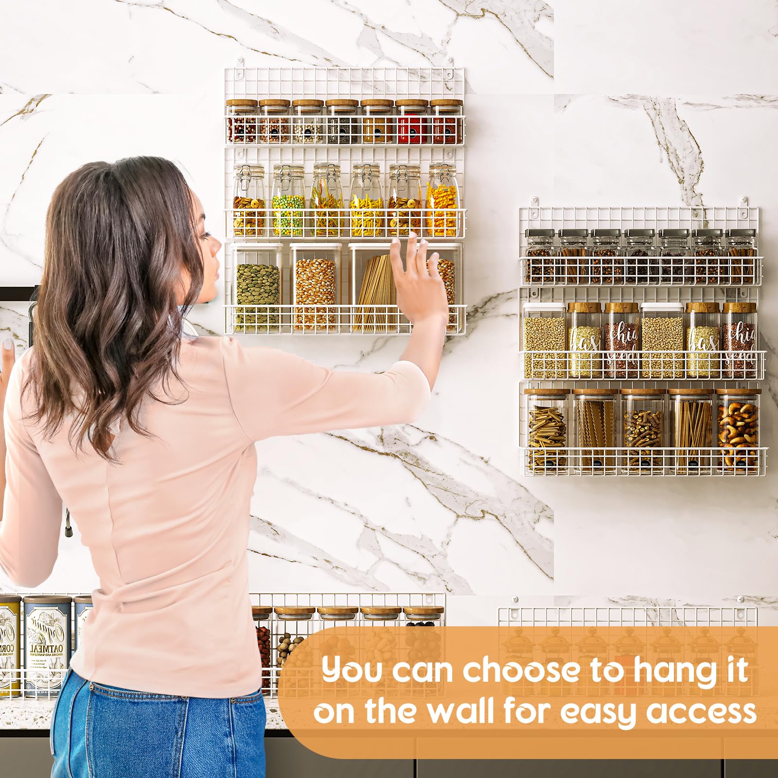JKsmart hanging on a pantry door demonstrating easy, no-drill installation