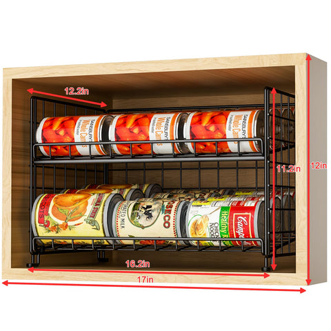 JKsmart four-tier rack loaded with soda cans illustrating high capacity