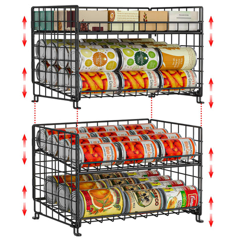 JKsmart front view of two-pack organizer filled with cans for neat storage
